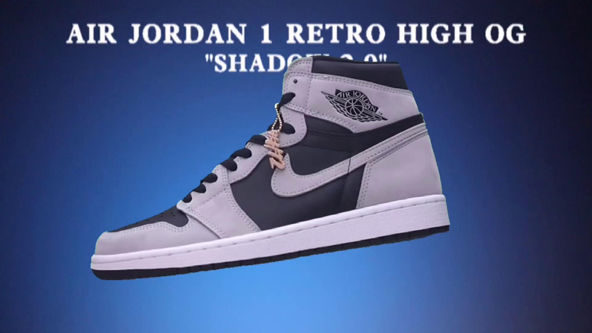 H12纯原 Air Jordan 1 High OG  "Shadow 2.0" 黑灰 影子灰 2.0